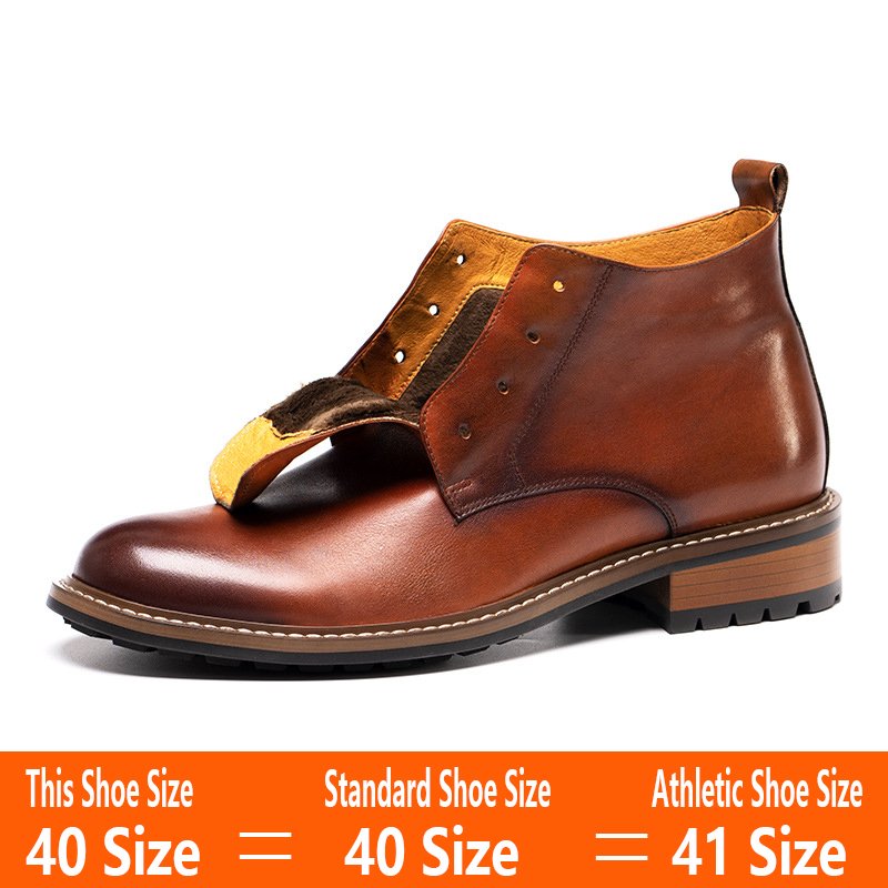 Retro Combat Boots-Brown-Fleece-Lined