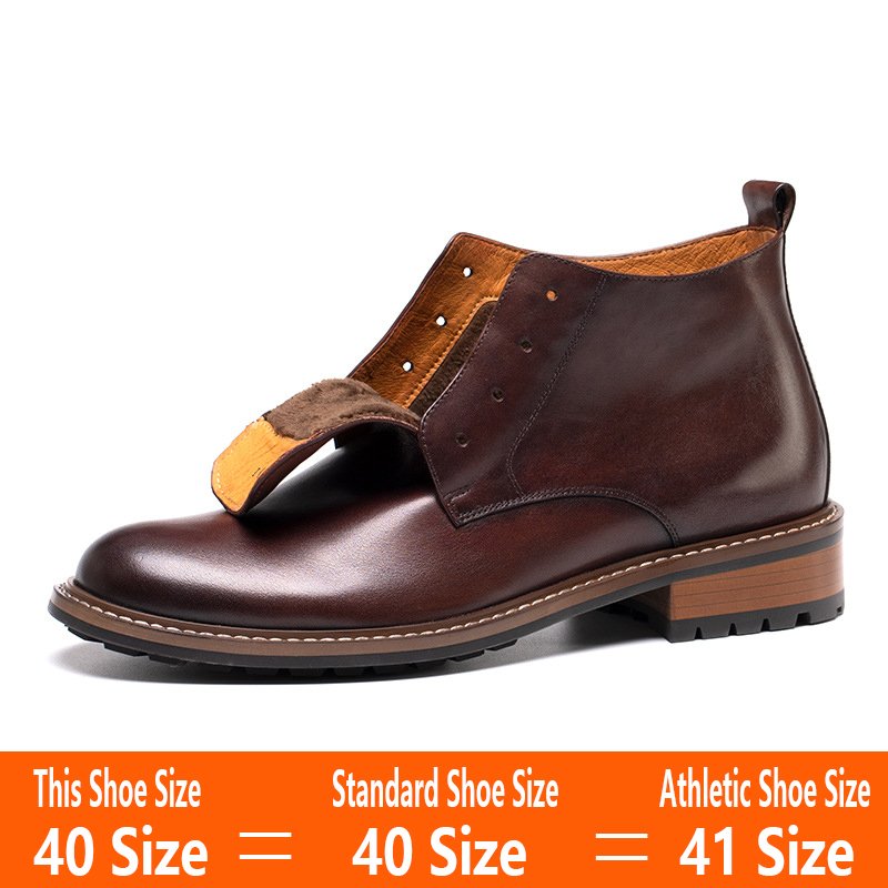 Retro Combat Boots-Dark Coffee-Fleece-Lined